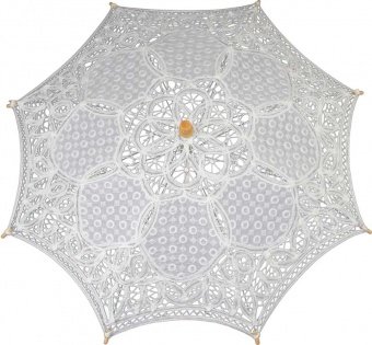 Krajkový slunečník paraplíčko - bílý vzor2