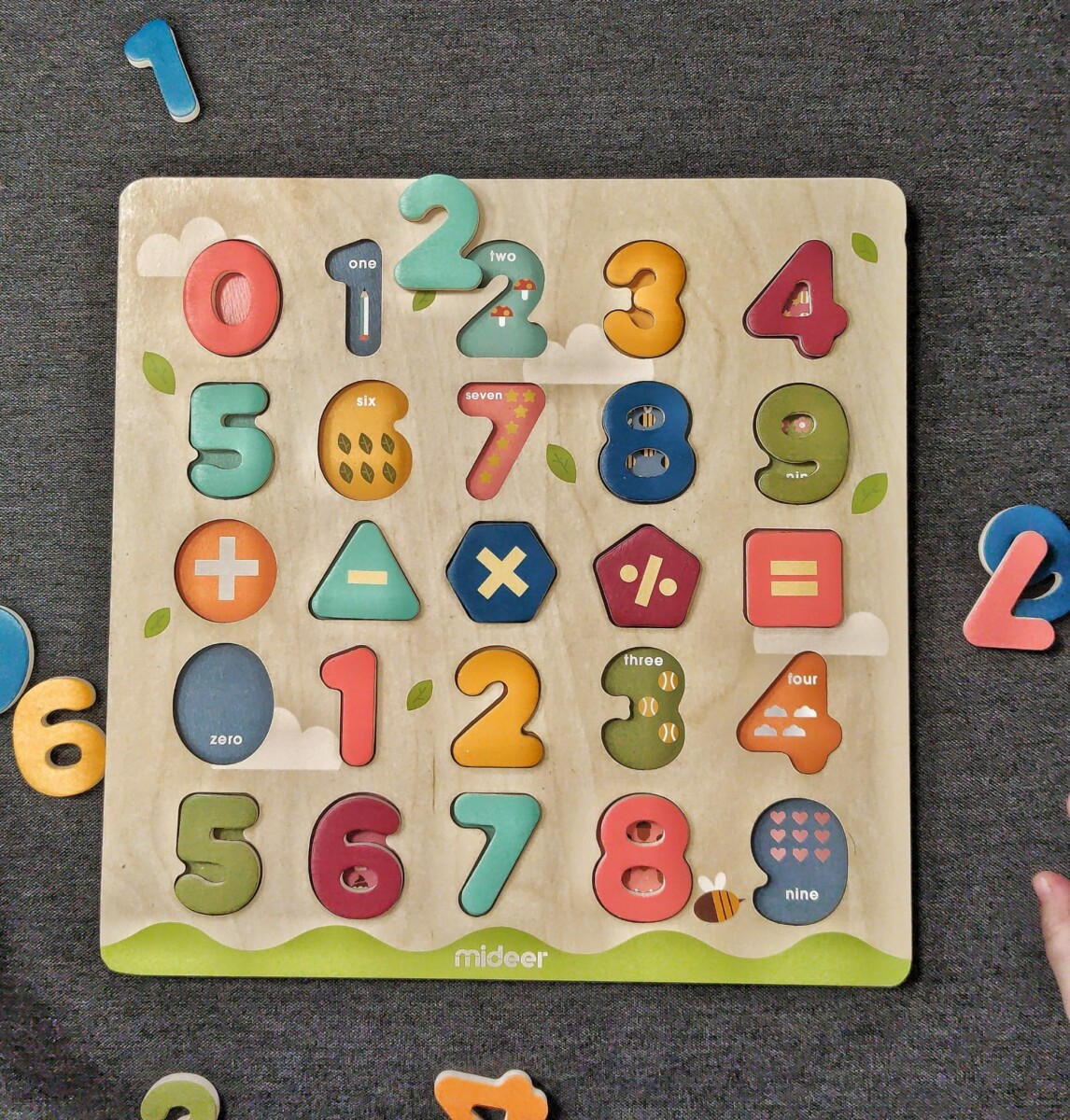 Dřevěné vkládací puzzle čísla