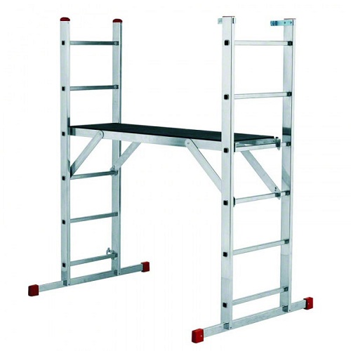 Víceúčelový žebřík s plošinou, 2 x 6 stupňů + plošina
