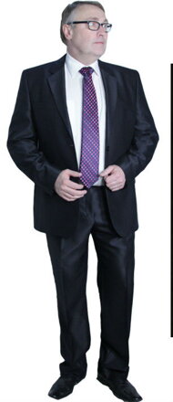 Pánský oblek černý matný s proužkem-půjčení .